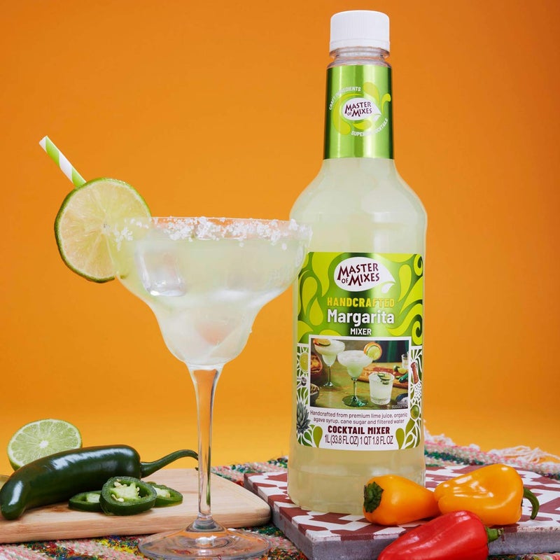Master of Mixes Margarita / Daiquiri Drink Mixes Variety, Ready to Use, 1 Liter Bottles (33.8 Fl Oz), Pack of 6 Flavors + Margarita Salt - Image 3